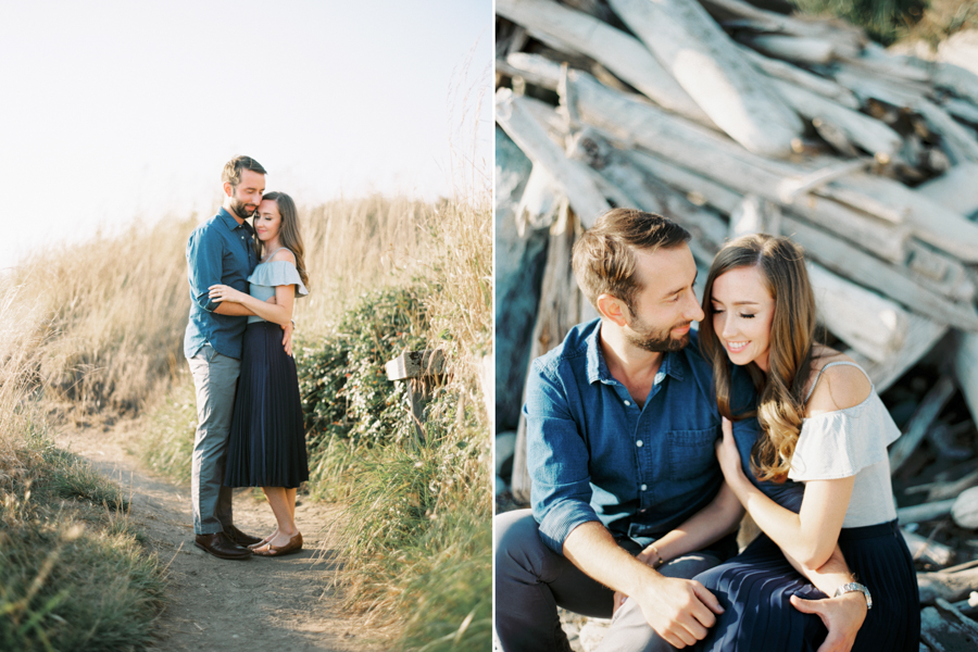 ebey's landing whidbey island engagement photos film portra 160