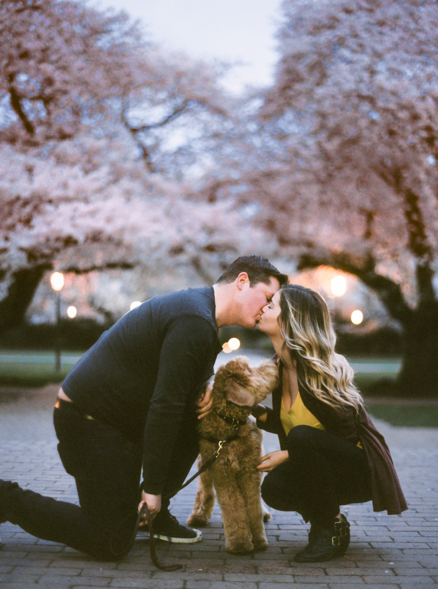seattle spring engagement photos on film